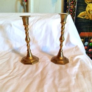 Vintage brass candle holders